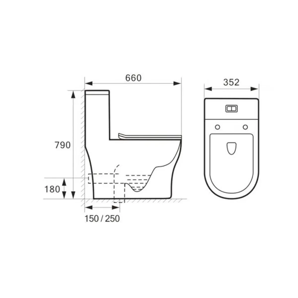 Aalto AL8090 Tornado Flush Toilet Bowl - view 3